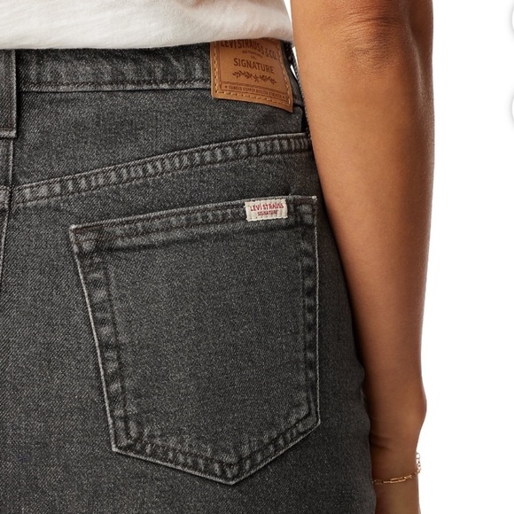 NWT Levi Strauss Signature Women's Maxi Denim Charcoal Gray Skirt Sz 2 - Picture 7 of 8